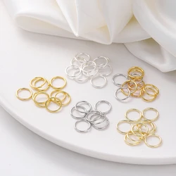 50/20 pces 3-10mm ouro chapeado metal círculo aberto saltar anéis conector de anéis rachados para pulseira pingente jóias fazendo acessórios