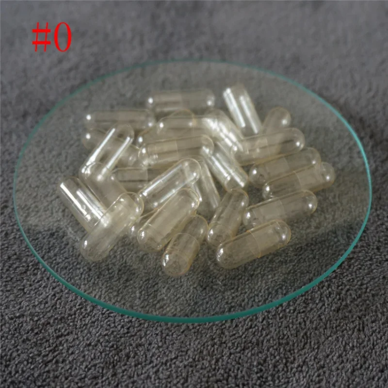 0# 1000-10000pcs Clear Hollow Gelatin Capsules , High Quality Empty Capsules,joined or Separated Capsules