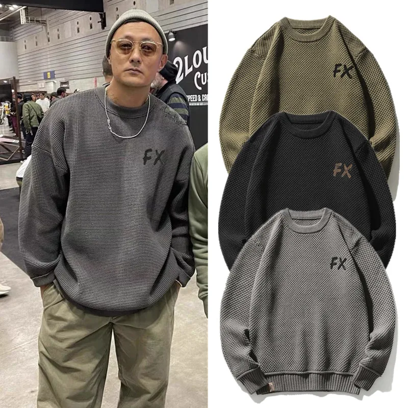

New Arrival Trendy Brand Yu Wen Le Japanese Sle Retro Loose Knitted Sweater Men round Ne Casual Trendy Autumn Large Size ...