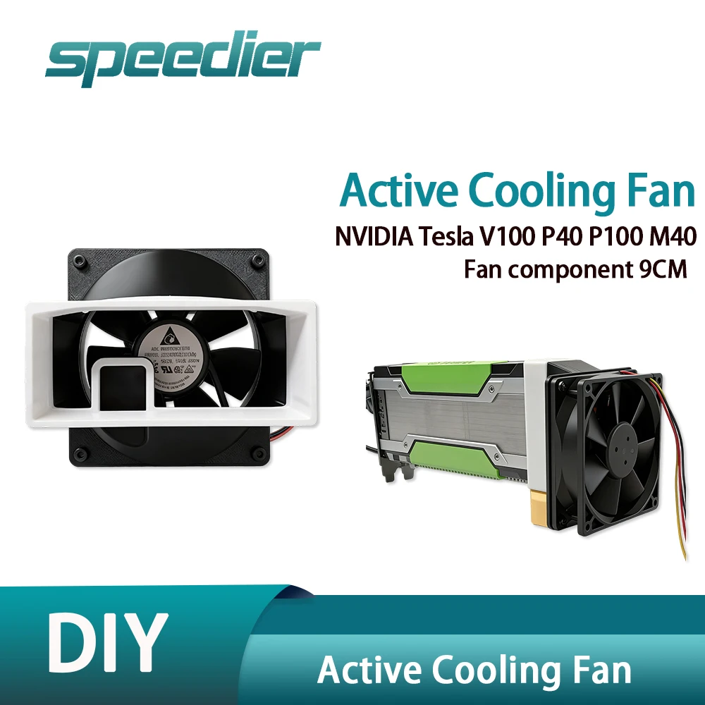 Active Cooling Fan Component 90mm 9cm Assembly Heatsink Upgrade Kit for NVIDIA Tesla V100 P40 P100 M40 GPU Heatsink Retrofit