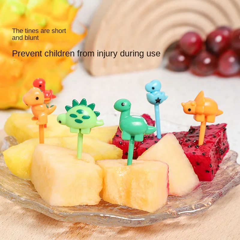 Animal Fruit Fork Food Grade Plastic Mini Cartoon Kids Cake Fruit Toothpick ，Lunch Box Accesorioes for School Kids