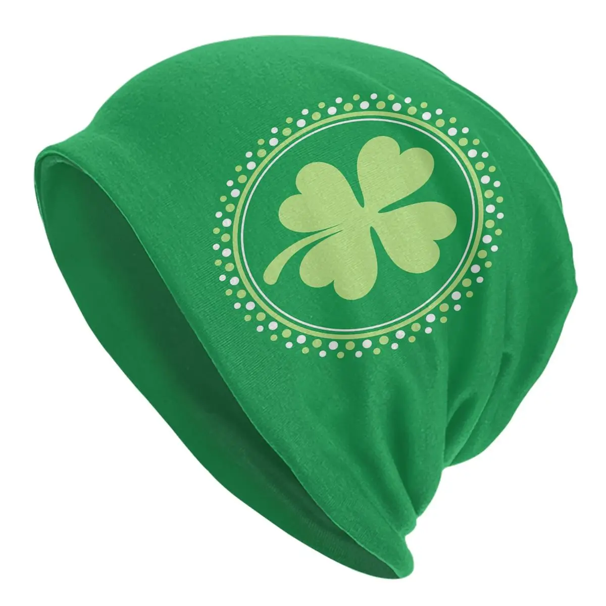 

Four Leaf Clover St Patrick's Day Caps Irish Saint Paddys Shamrock Leprechaun Adult Skullies Beanies Hats Dual-use Bonnet Hats