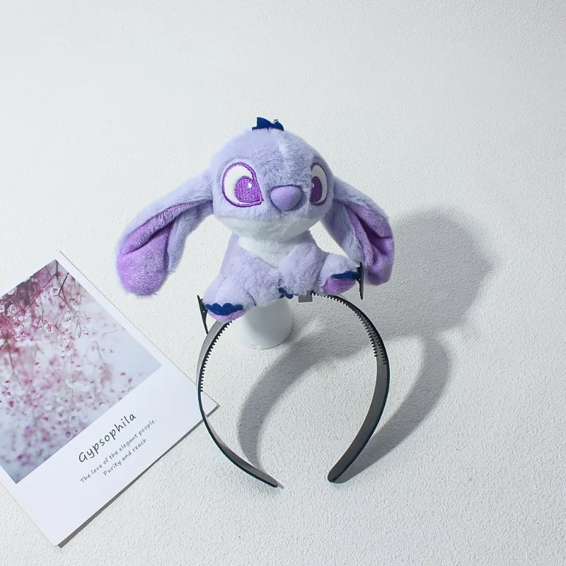 Disney Stitch Plush Doll Hair Hoop Cute Cartoon Anime Fashion Portable Stitch Hair Clip Haircut Wash Face Headband Holiday Gifts