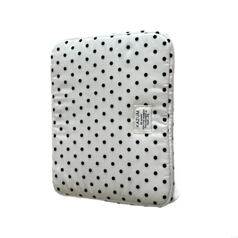 L9NA Professional Polkas Dot Laptop Case AntiCollision Foam Adjustable Straps For Daily Commutes