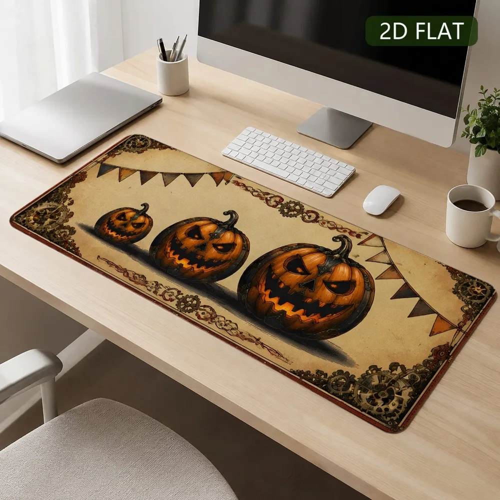 Gorgeous carved pumpkin trio, non-slip bottom cover, office desk, study desk, computer accessories alfombrillas para escritorio