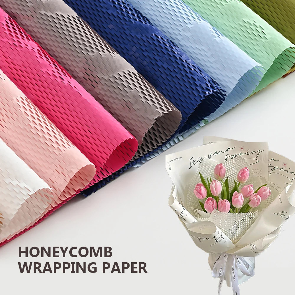 Eco-Friendly Honeycomb Cushioning Kraft Paper Roll - 10pcs, Recyclable Gift Wrapping & Packaging Material, Protective Shockproof