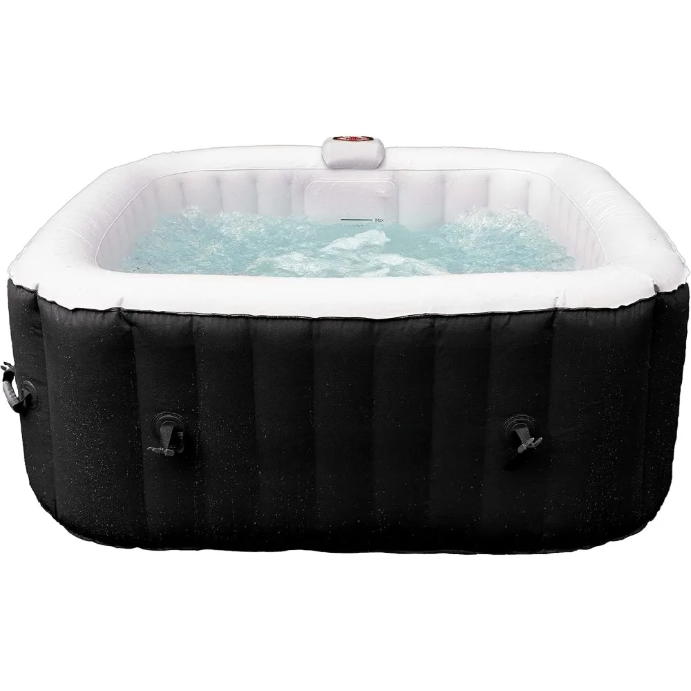 Inflatable Hot Tub,Personal High Powered Jetted Bubble,with Fitted Cover and 3 Filters,160 Gallon,4 Person Inflatable Hot Tub