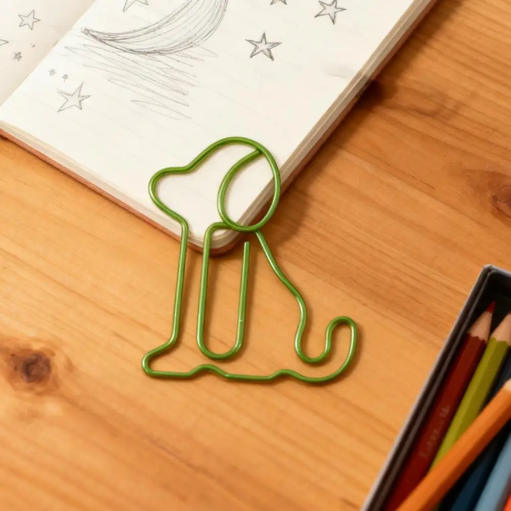 50Pcs Christmas Paper Clips Dog Shape Fun Paperclips Non-bending Metal Clips Office Desk Organizing Cards Document Fasteners