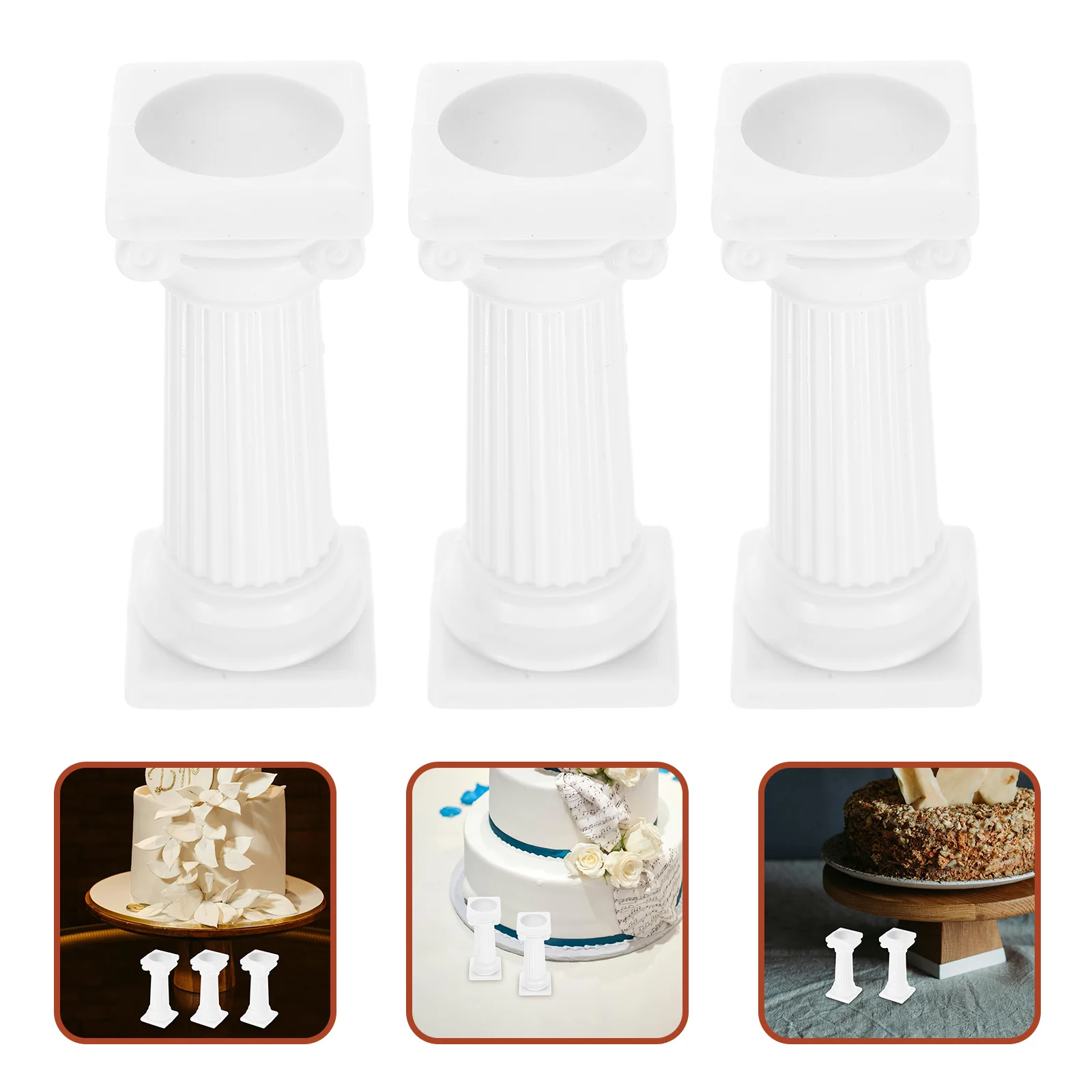 

8Pcs Cake Pillars Plastic Support Rods Tiered Cake Stand Wedding Birthday Anniversary Desert Table Display Stand