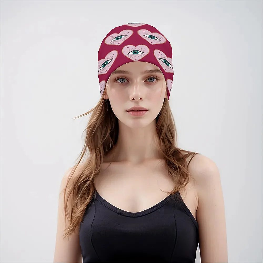 หมวกไหมพรมลายน่ารักมีสไตล์วันวาเลนไทน์ กันลม นุ่ม ยืดหยุ่นและอบอุ่น