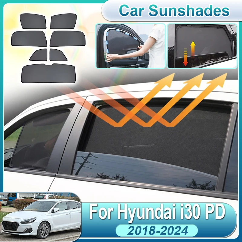 

For Hyundai i30 Accessories 2018-2024 Hatchback PD Car Side Window Sunshades Front Windshield Sun Visor Covers Auto Accessories