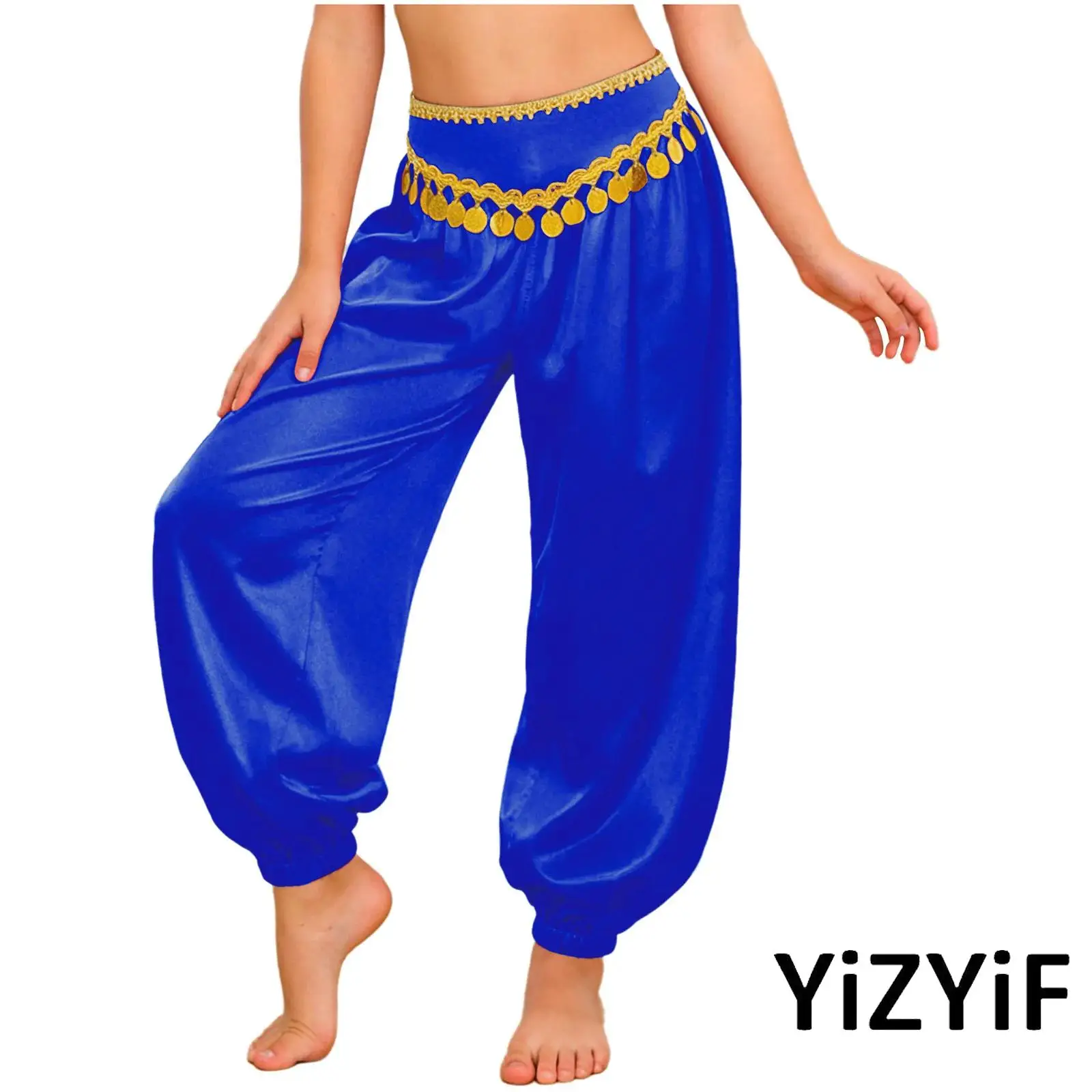 

Брюки-шаровары с пайетками и бахромой для девочек, свободные брюки с плетеной отделкой, на боковой молнии, для танцев, костюм для Хэллоуина, тематическая вечеринка, брюки