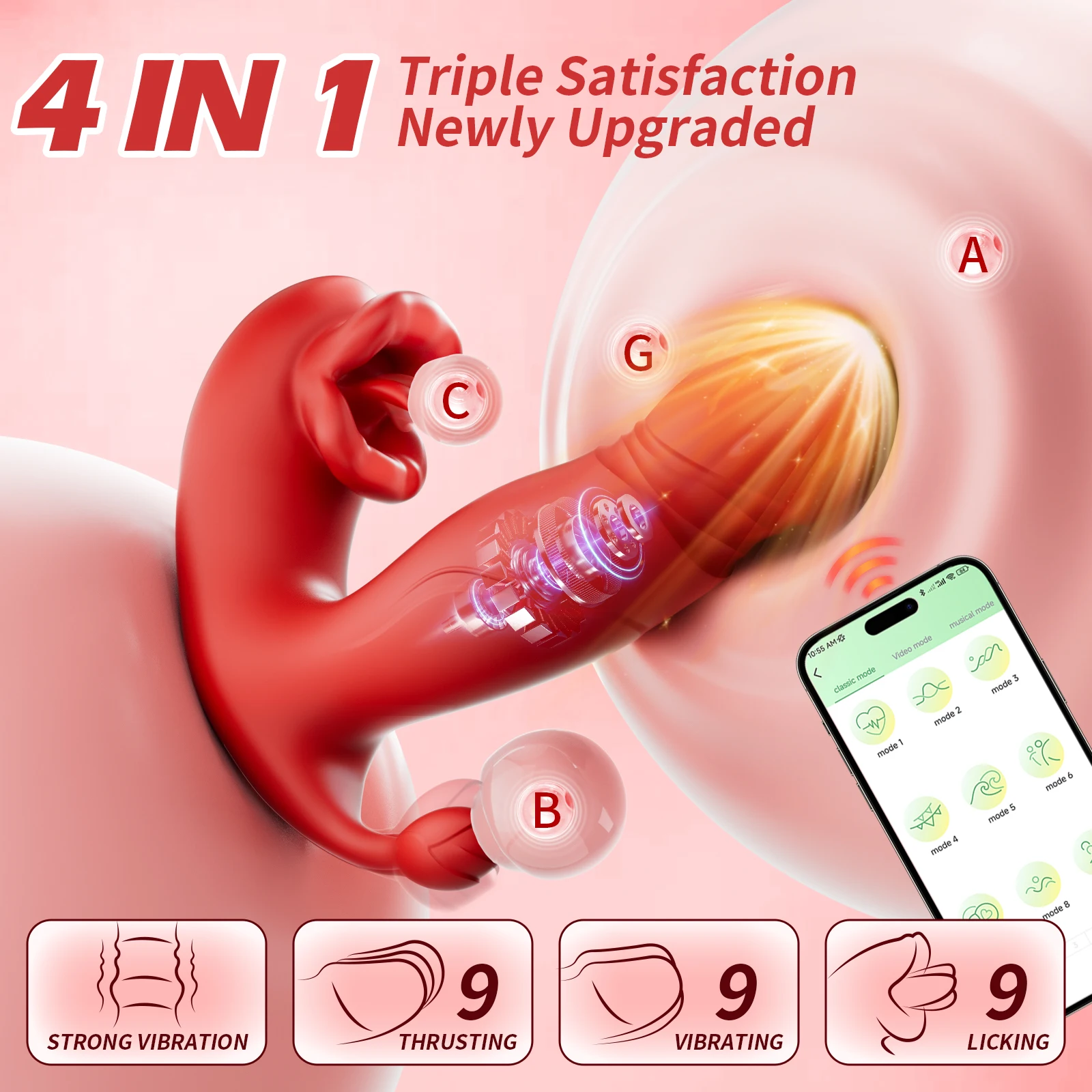 APP التحكم يمكن ارتداؤها تلسكوبي دسار هزاز اللسان لعق البظر محفز G بقعة تدليك المهبل استمناء لعبة الجنس للنساء #1