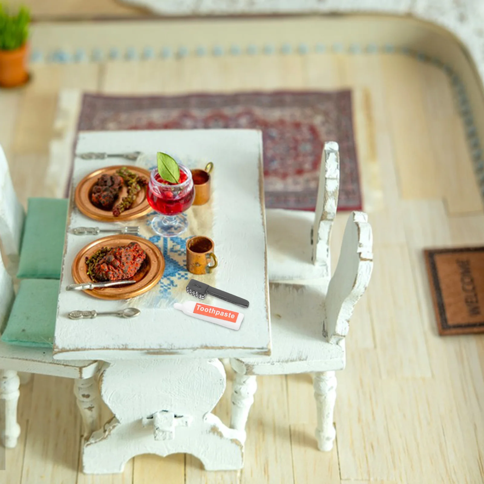 

10Pcs Toothbrush Toothpaste Set Colorful Resin Charms for DIY Crafts Making Accessories Unique Decor for Mini House and Keychain