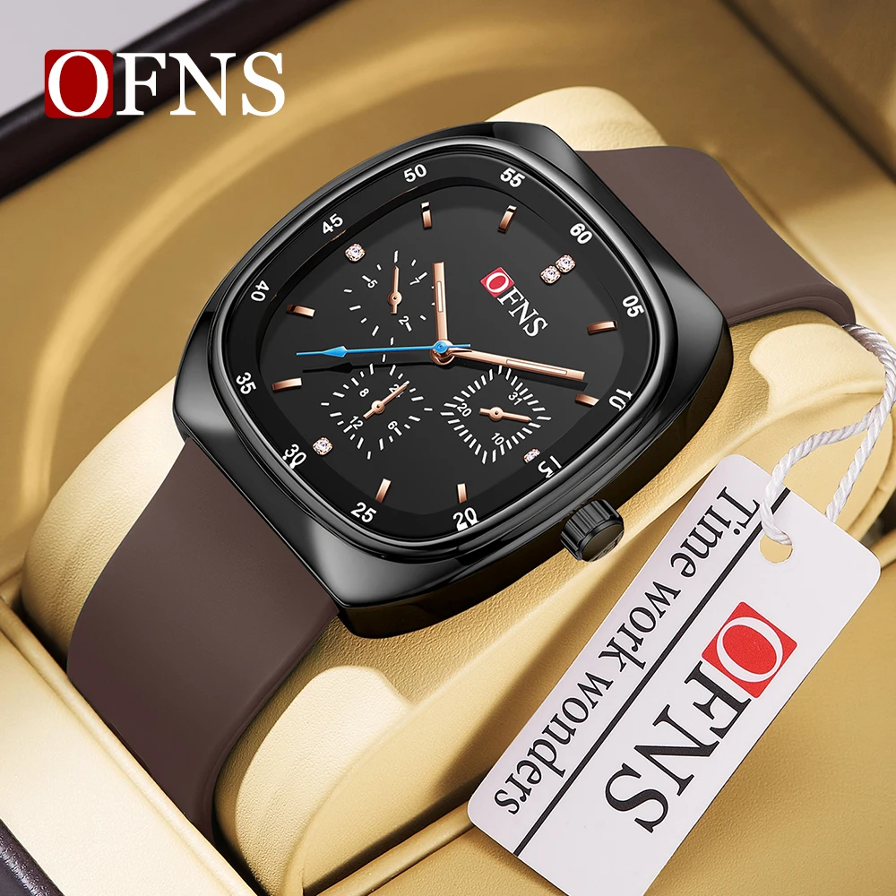 

OFNS Top 1511 Popular Square Quartz Men's and Women's Watches Fashion Youth Leisure Quartz Watches Simple Men's Watches