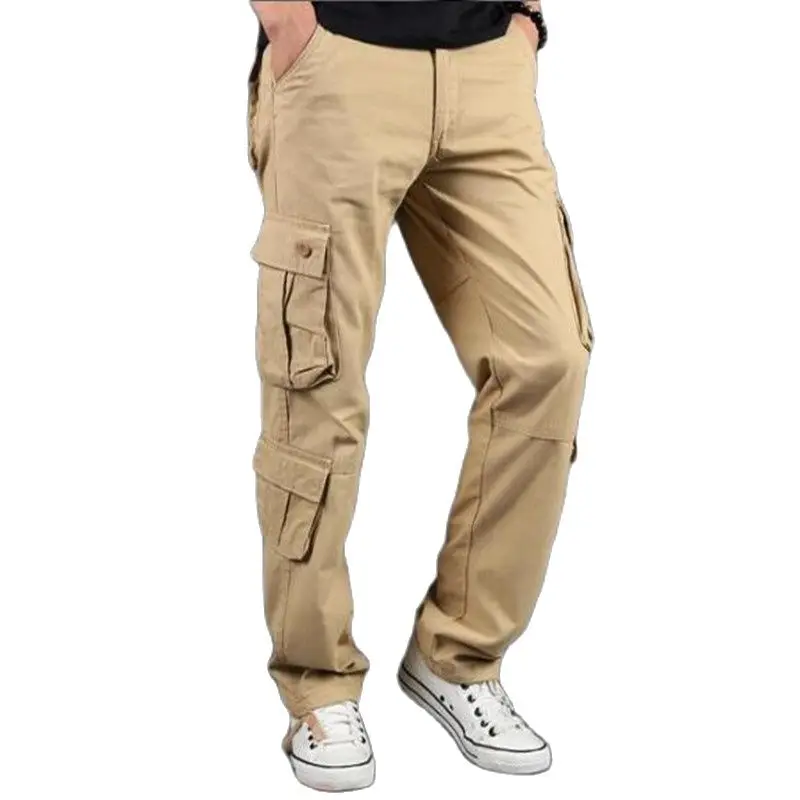 

Men's Cargo Pants Mens Casual Multi Pockets Pants Men Outwear Army Straight slacks Long Trousers Plus size cargo pants