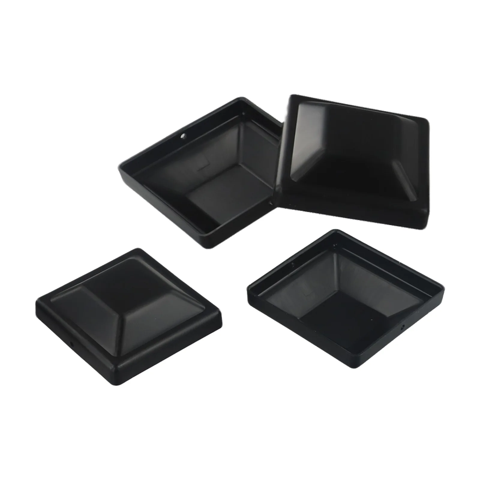 4Pcs Black PP Fence Post Cap 3-5/8 Inch For 4x4 Wooden Post Cover Outdoor Weather Protection Garden Fencing Accessories