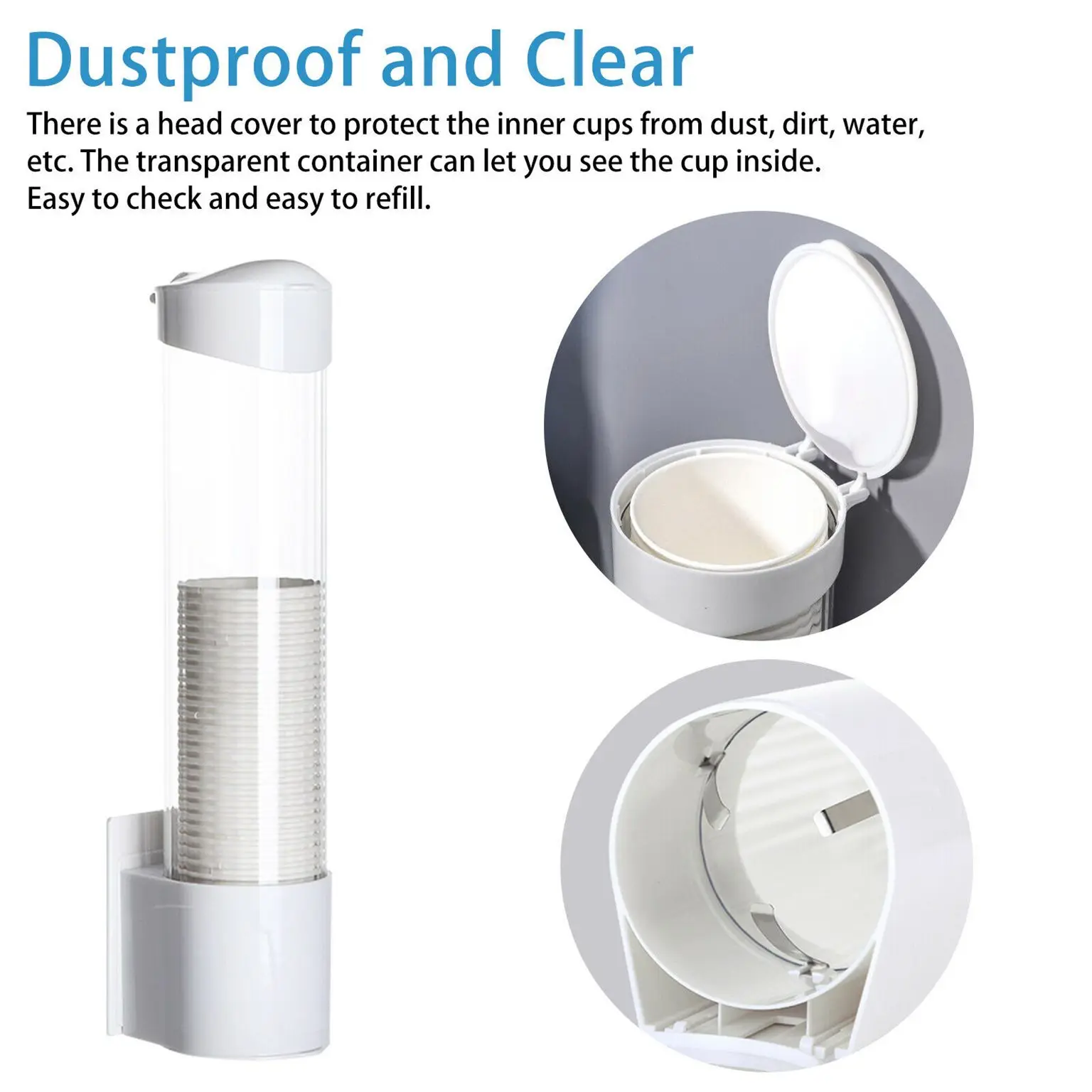 Wall Mounted Disposable Paper Cups Holder Dispenser Automatic Cup Storage Rack Cups Holder For Water Dispenser Cups Container