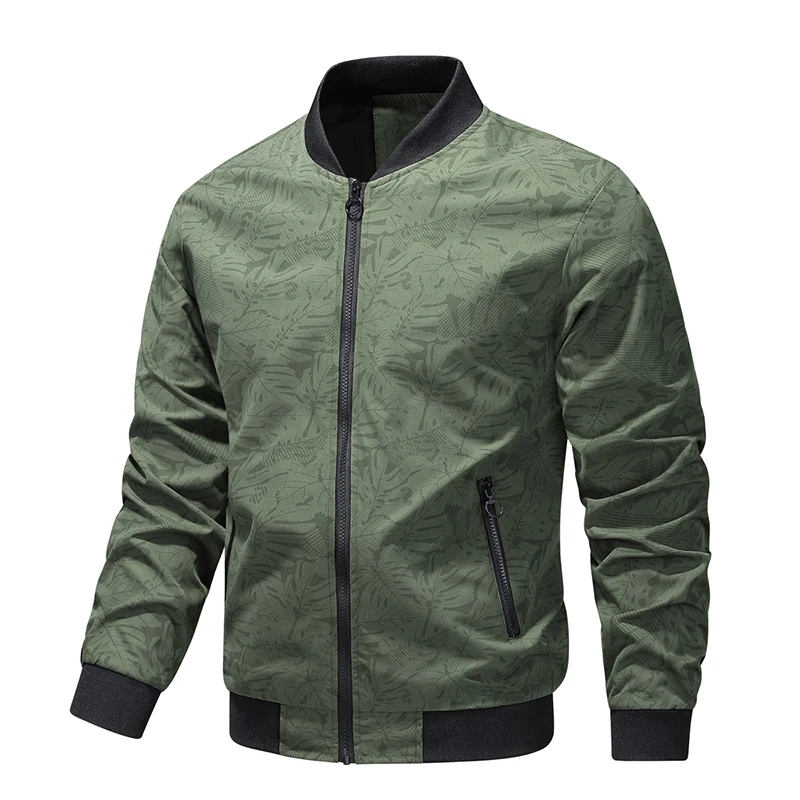 Blusão de beisebol estampado masculino, jaqueta bomber, blusa casual, casaco fino, roupas masculinas, outwear, outono, novo