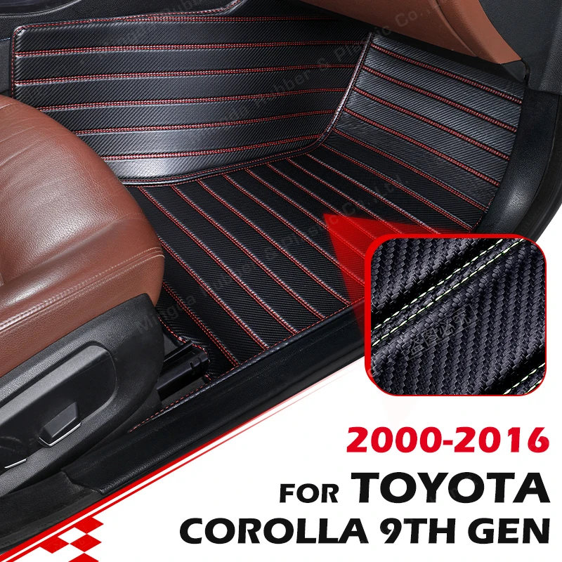 Carbon Fibre Floor Mats For Toyota Corolla (9th Gen.) 2000-2016 15 14 13 12 11 10 09 08 07 Foot Carpet Auto Interior Accessories