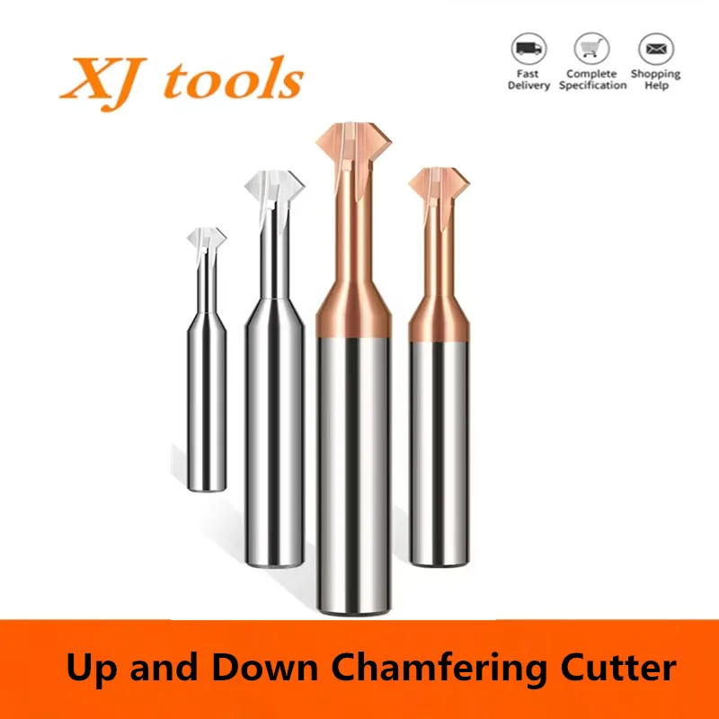 1pcs Front Back Deburrer Double Angular Chamfering Cutter Inner Chamfer 90 Degree for Metal Hole Internal Burr Removal CNC Tool