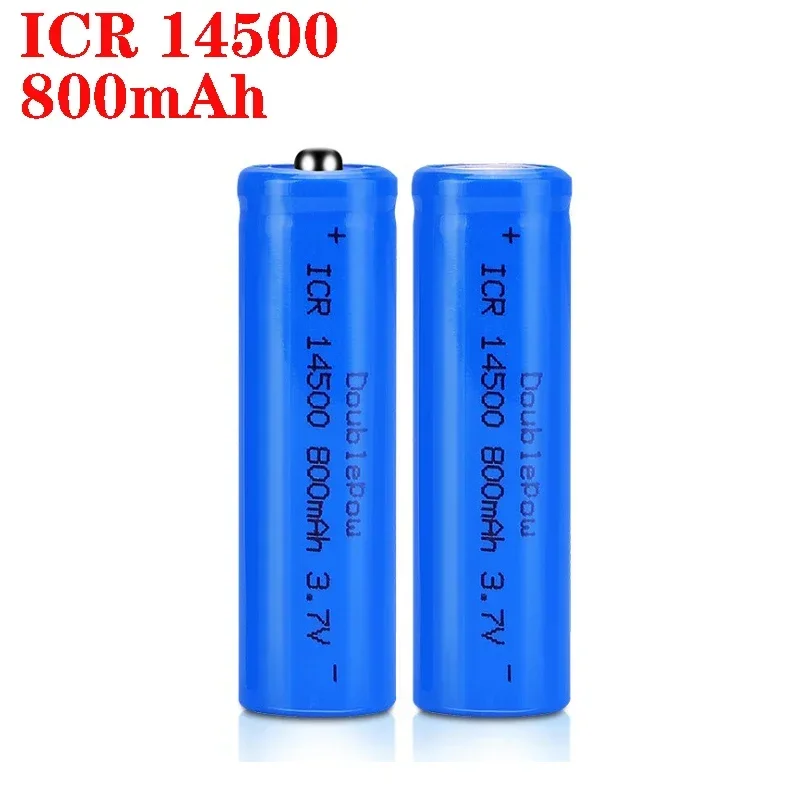 Doublepow-Batería de iones de litio recargable para linterna Led, capacidad adecuada, 14500 AA, 800mAh, 3,7 V, celda n. ° 5