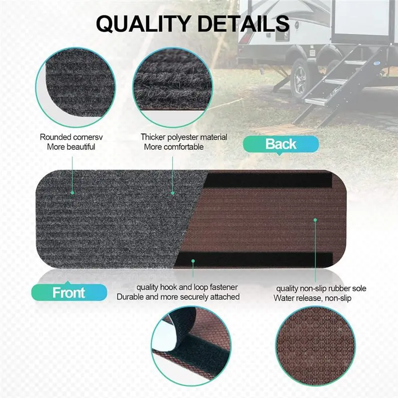 RV Step Covers 4-Pack For RV Step Rug, RV Stair Carpet For Mobile Home, Camper 24 Inch Wide(24X7.5 Inch)