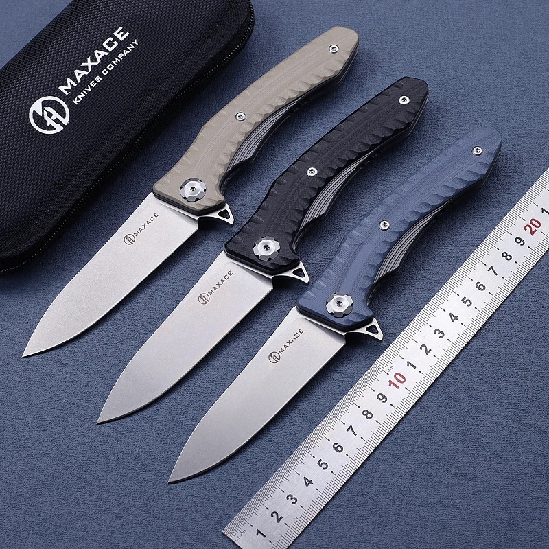 

Maxace MidnightCat Zealot 2.0 K110 Blade G10 Handle Couteau Pliant Knife Edc Outdoor Self-Defense Camping Hunting Tactical Gift