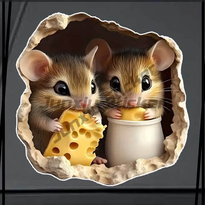 Cheese and Mouse Car Sticker Vinyl Decal Waterproof Rear Window Motorcycle Camper Bumper Truck Laptop Decoration