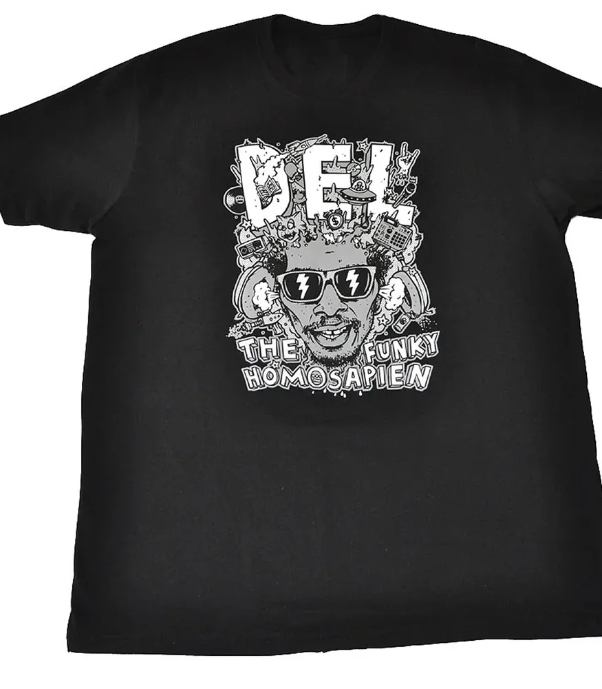 

Del the Funky Homosapien rapper Artwork black T-shirt Unisex S to 5Xl