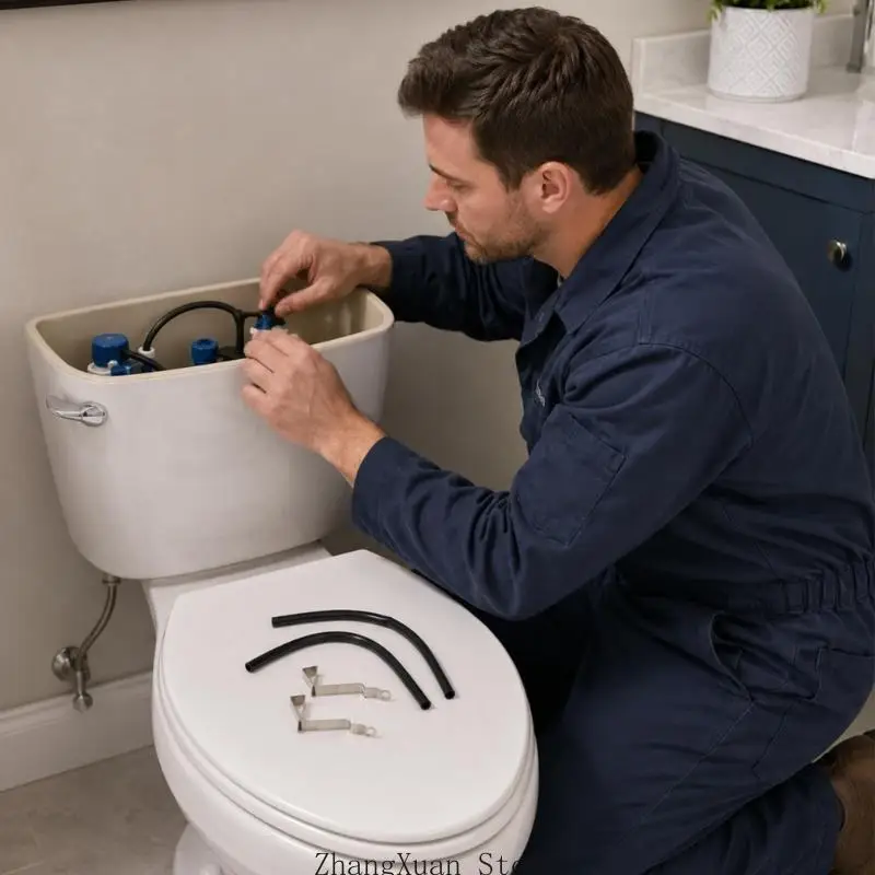 WC-Reparatur-Nachfüllschlauch-Clip-Set mit 2 EPDM-Schläuchen, 5 mm Innendurchmesser, 8 mm Außendurchmesser für – Detail 9