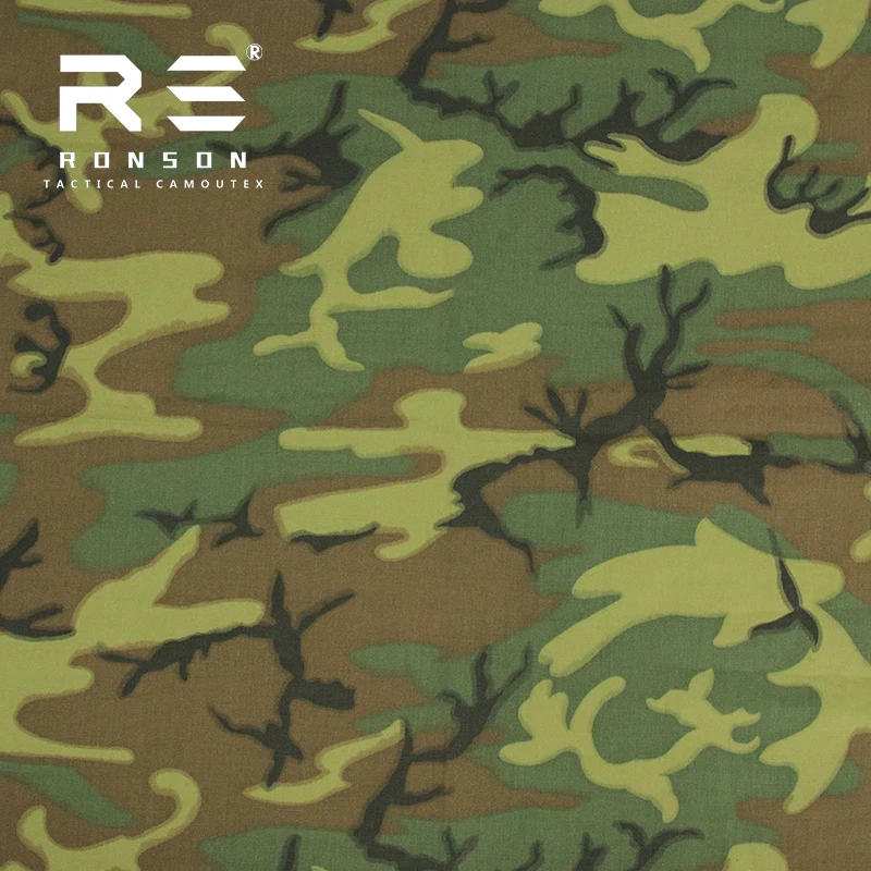 vendita calda 50% Nylon 50% tessuto di cotone ERDL CAMO NYCO5050 Tessuto tattico Ripstop da utilizzare per l'uniforme in stock