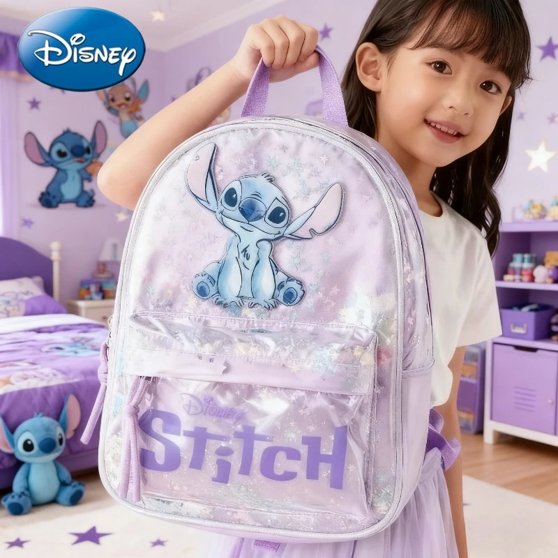 

Новинка Disney 2025 года, модная и универсальная школьная сумка с вышитыми мультяшными блестками на спине для мальчиков и девочек