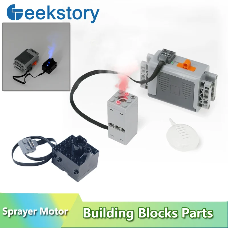 

Sprayer Electric Exhaust Motor DIY Technical Building Blocks Remote Control Battery Box Modified Bricks Parts Toys For Train Car