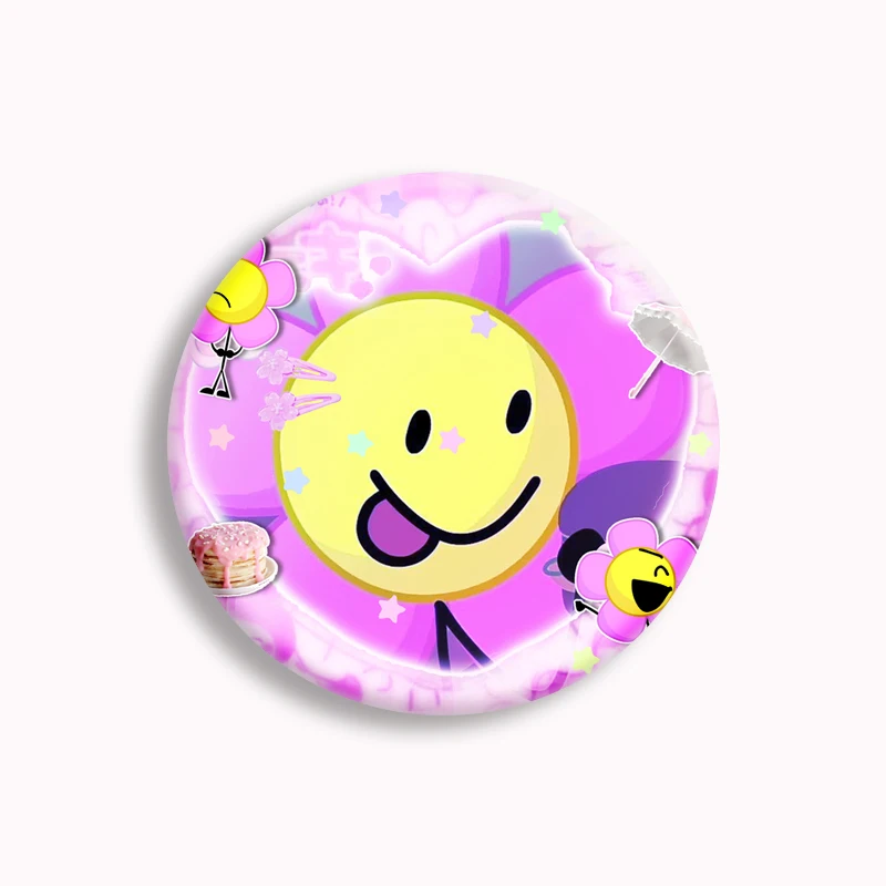 Bfb Leafy X Lollipop Kawaii Flower Cry Two Funny Soft Button Pin, Creative Four and X Cartoon Brooch, Danemark ge Bag Accessrespiration