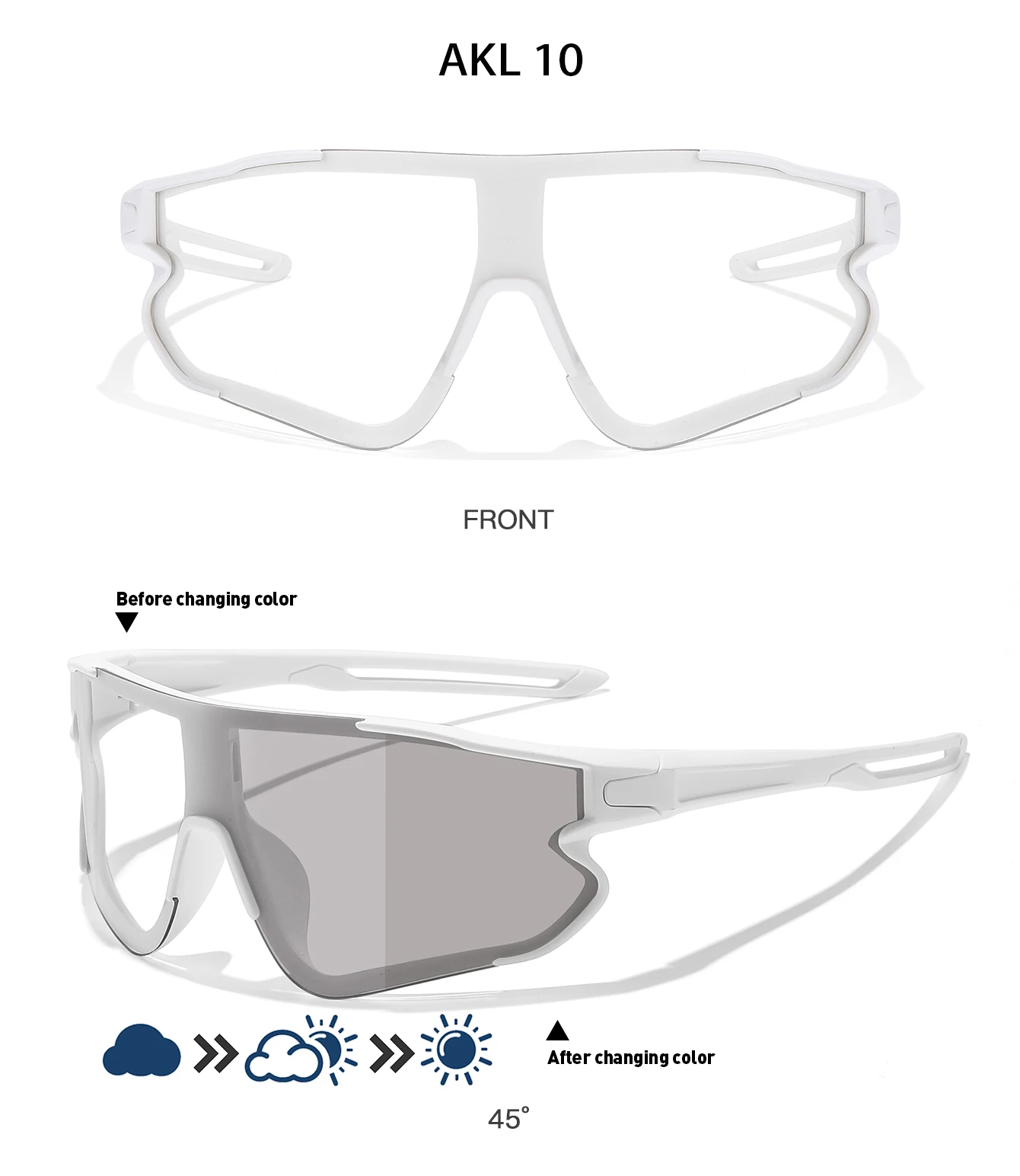 Männer Frauen Photochrome Motorrad Brille Outdoor Sport Großen Rahmen Winddicht Radfahren Laufen Wandern Brille – Detail 6