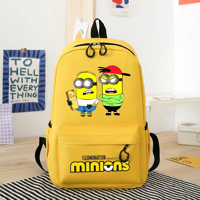 

Minions High-capacity Schoolbag for Students Anime Cartoon Fashion Backpack Book Stationery Storage Schoolbags School Supplies