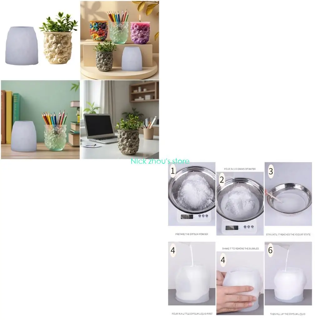 

E15E Floral Pattern Silicone Mold For Resin Crafts Jewelry Dishes And Holder