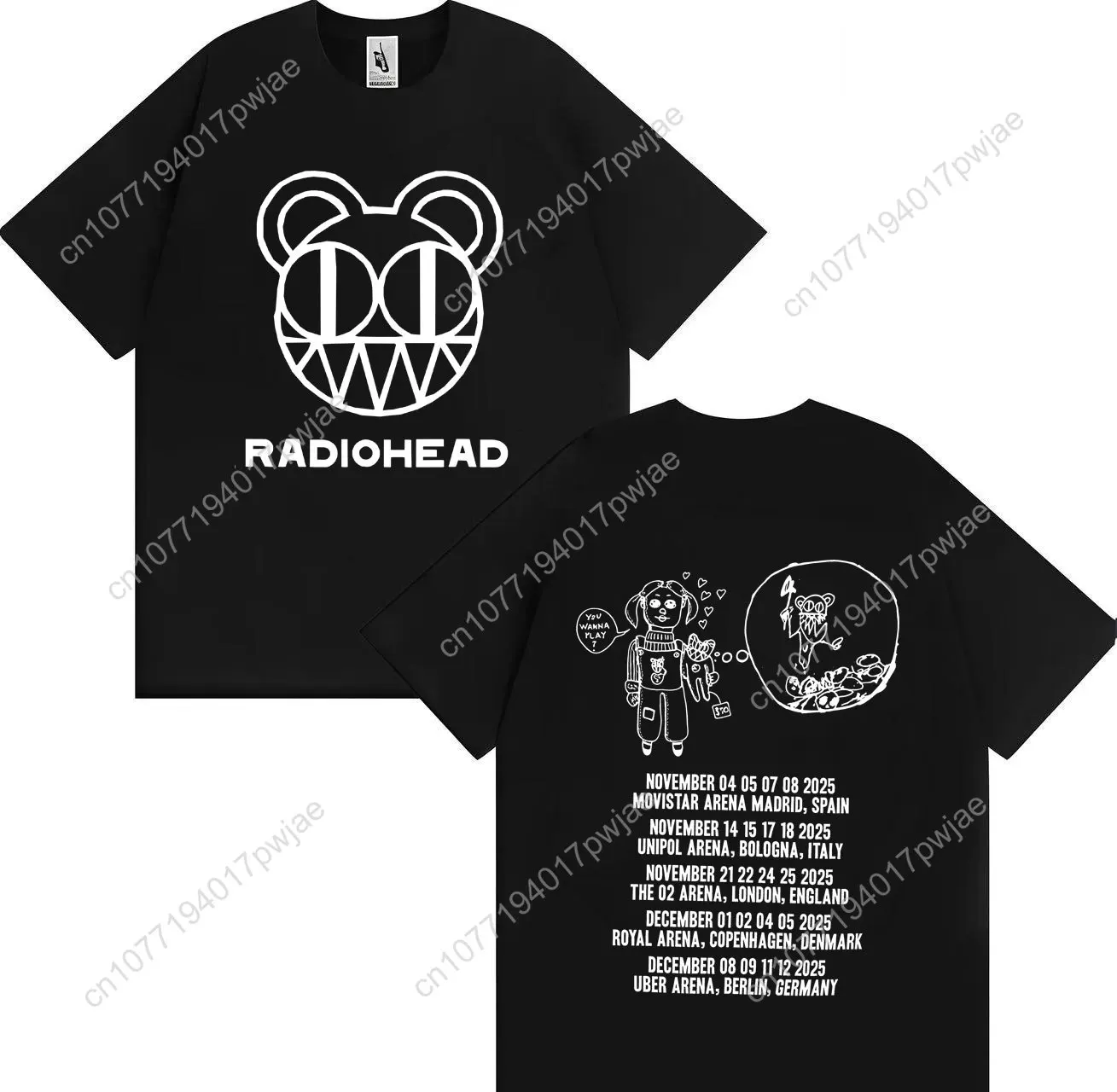 

Radiohead Tour 2025 Merch Fashion T Shirts Men's Womens Aesthetic Short Sleeves Harajuku Oversized Cotton Casual Tees Streetwear