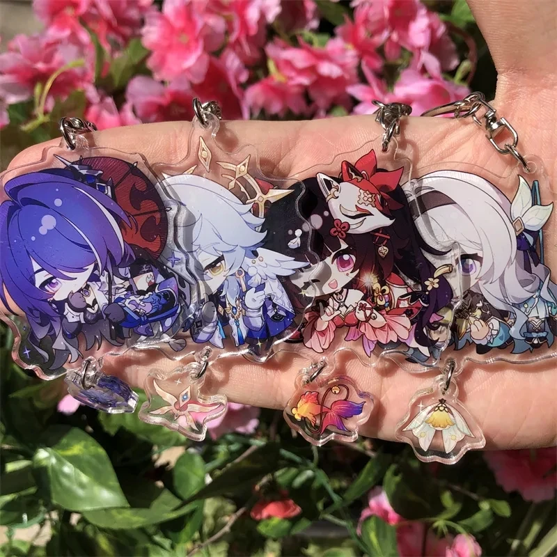 Acheron Misha Sunday Robin Anime KeyChain Honkai Star Rail Men Key Chain for Women Fashion Figure Acrylic Keyring Pendant Gifts