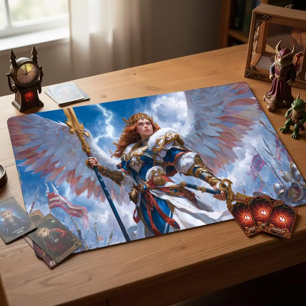 Mysterious female warrior Magic Card Battle Mat TCG Playmat Anti-slip Base 35X60CM Gathering Gaming Mats Board Game Mat for TCG