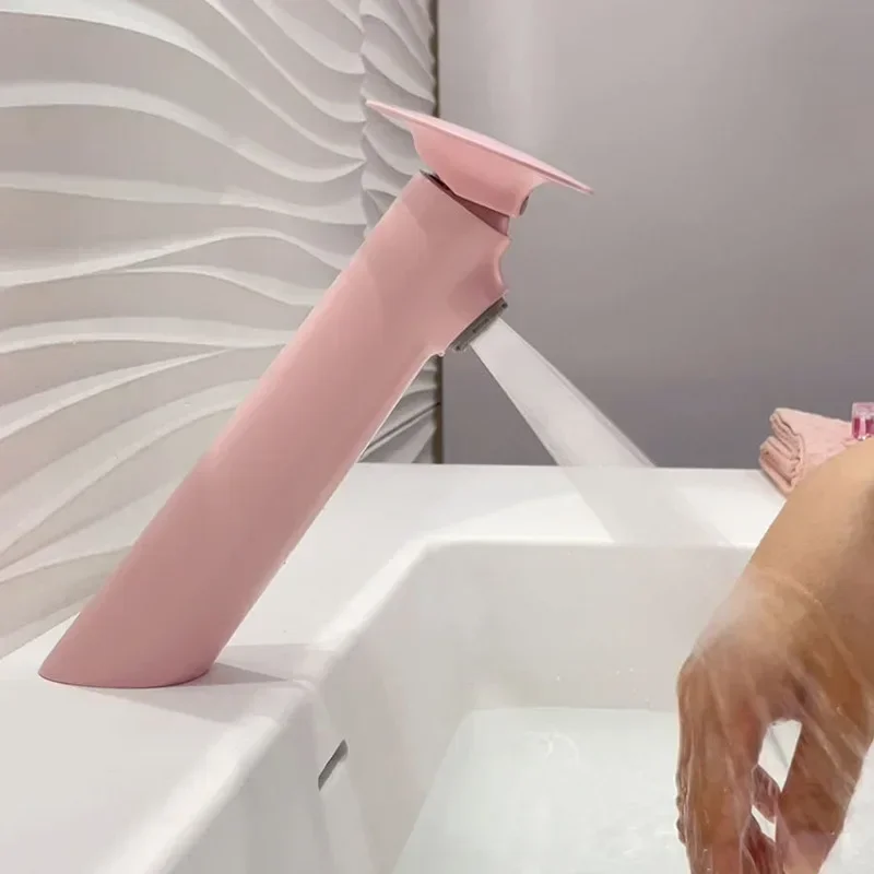 

Basin Faucet Household Basin Pink Hot and Cold Washbasin Faucet All Copper Personalized Tilting Faucet MT2506