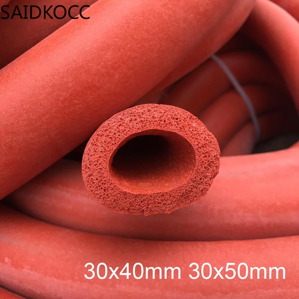 Silicone foam tube flexible foaming Silicon hose Sponge casing silicone rubber sleeve Silicone insulated sponge tube 1Meter