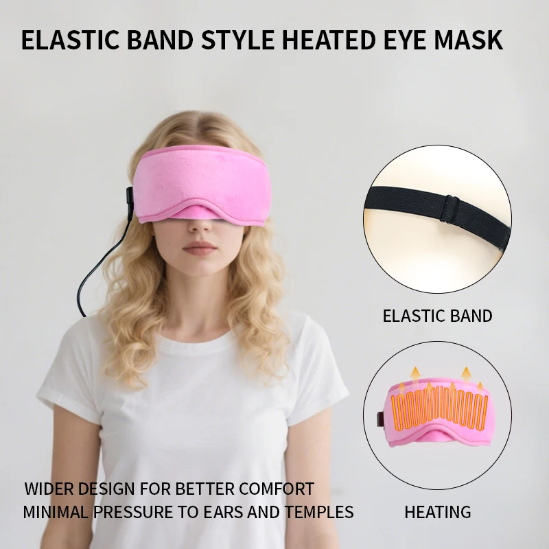 

USB heated eye mask, hot compress eye mask with adjustable temperature, sleep eye mask suitable for RV eye puffiness （No BANK）