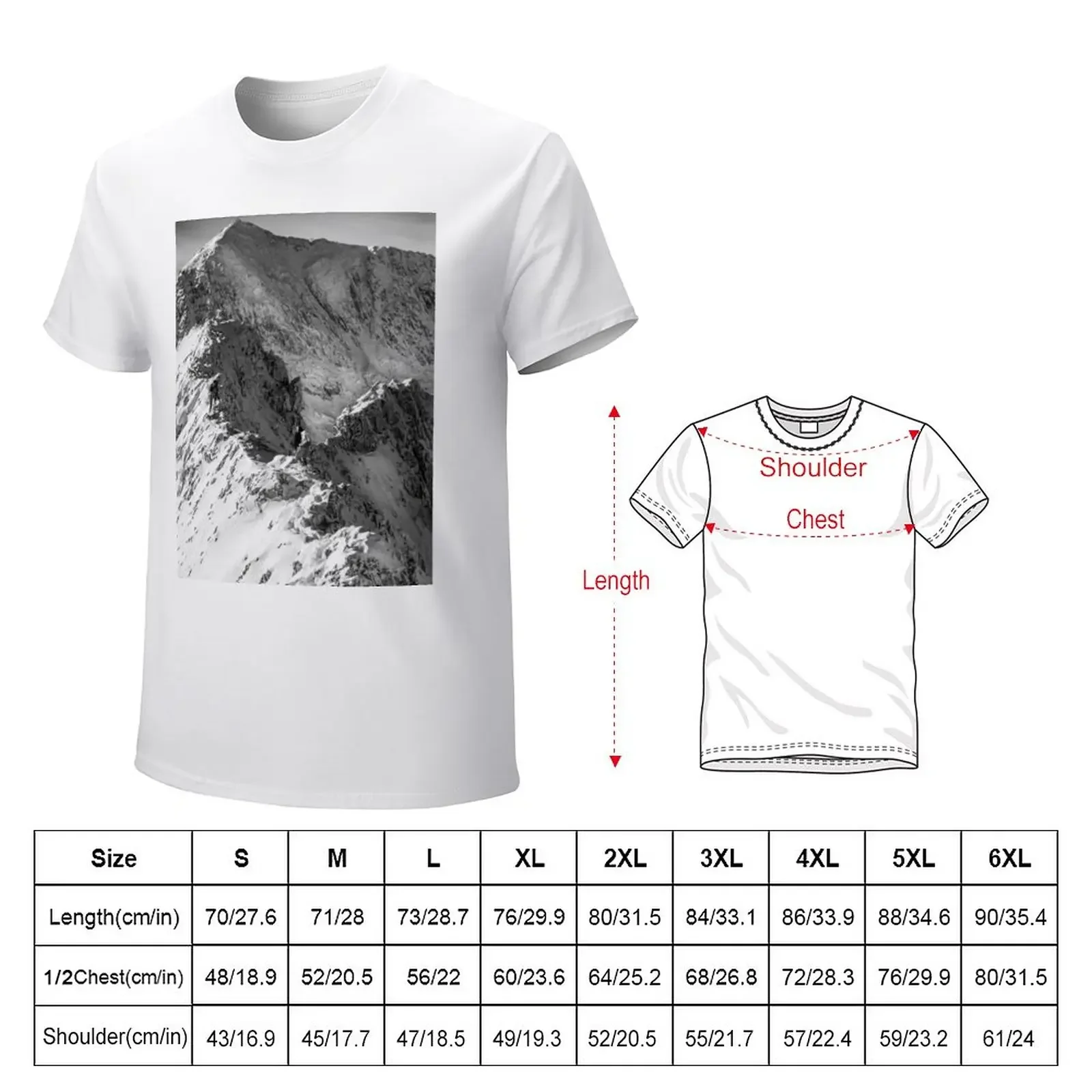 Crib Goch, Snowdon, winter T-Shirt plain kawaii clothes korean fashion men clothing