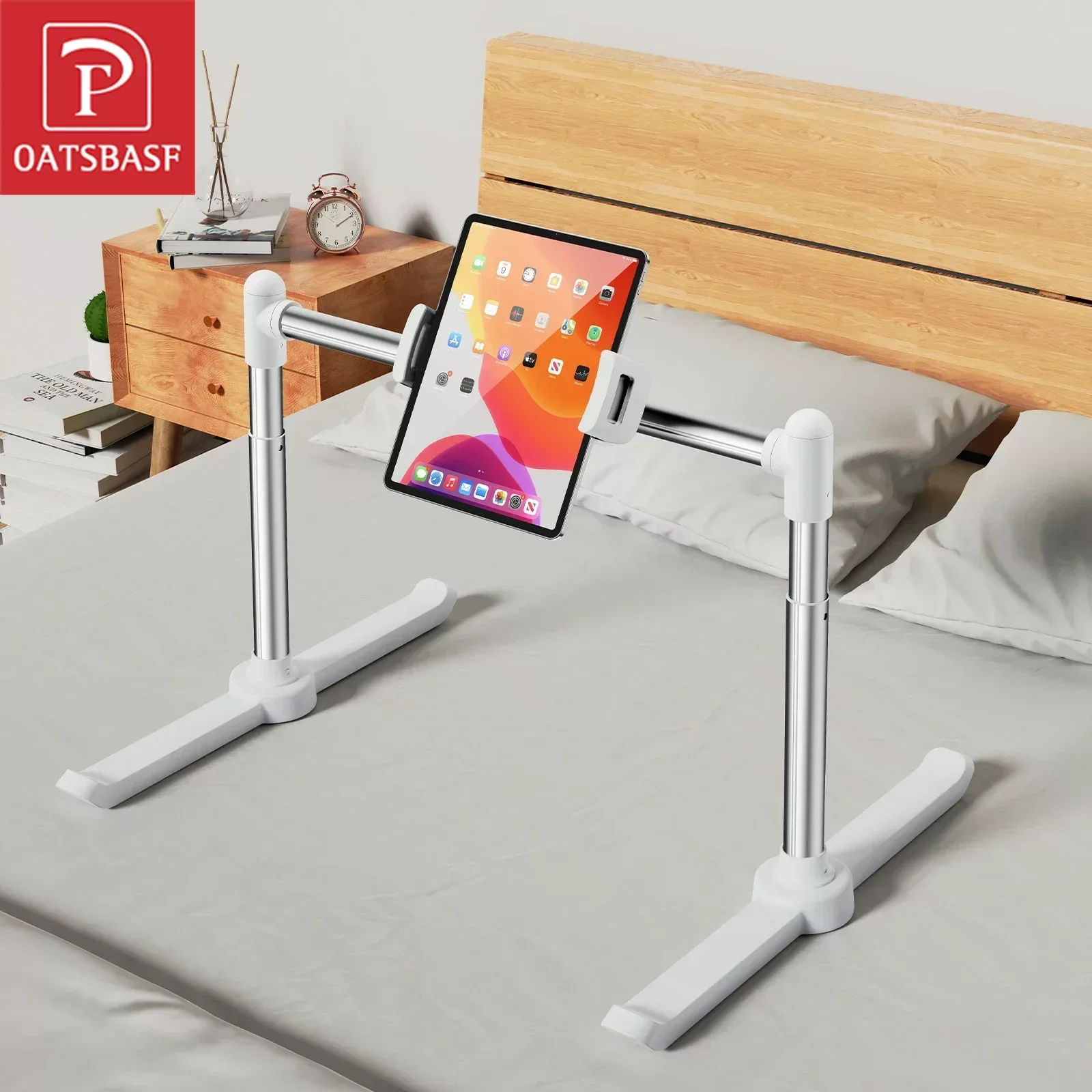 Oatsbasf Bed Sofa Phone Holder Foldable Tablet Pad Stand Desktop Angle Height Adjustable Bracket Lazy Bracket Phone Clip Holder