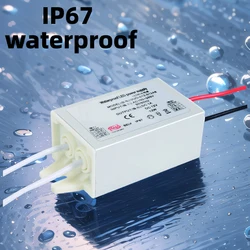 12W Waterproof LED Power Supply Input AC 110-265V Output DC 12V IP67 LED Driver Adapter for Indoor Outdoor Lighting Transformer