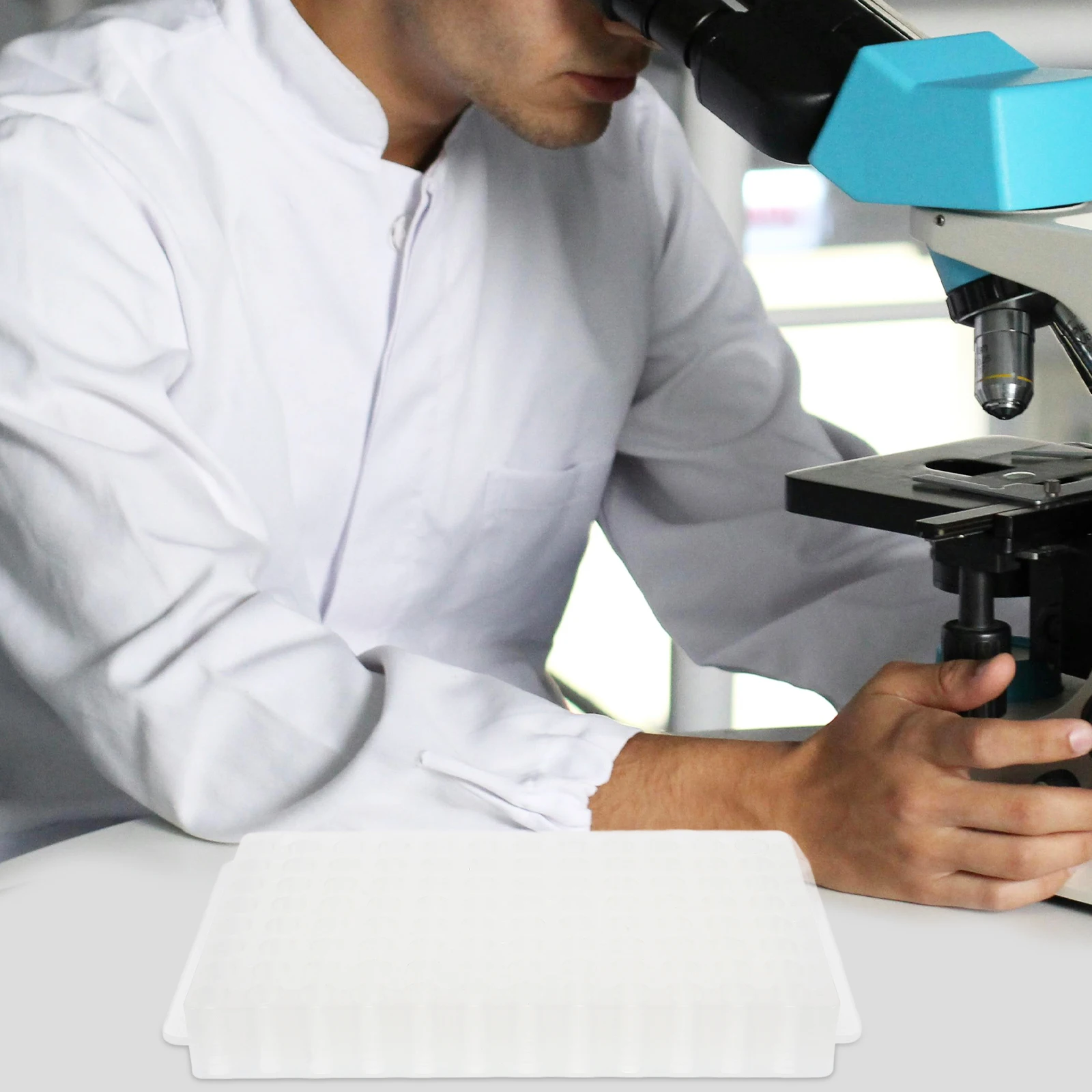 

96 Positions Tube Rack Double Panels 0.2-1.5ml Microcentrifuge Tubes Lab Racks Plastic Test Tube Holder Storage
