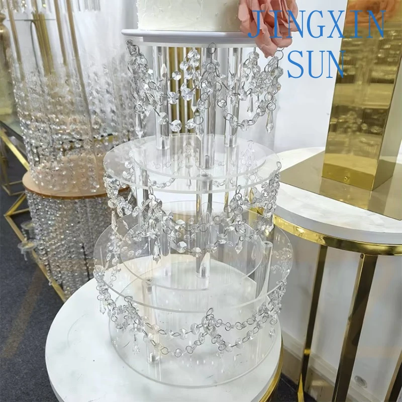 New three-layer acrylic cake stand romantic wedding birthday party decoration props dessert display stand decoration