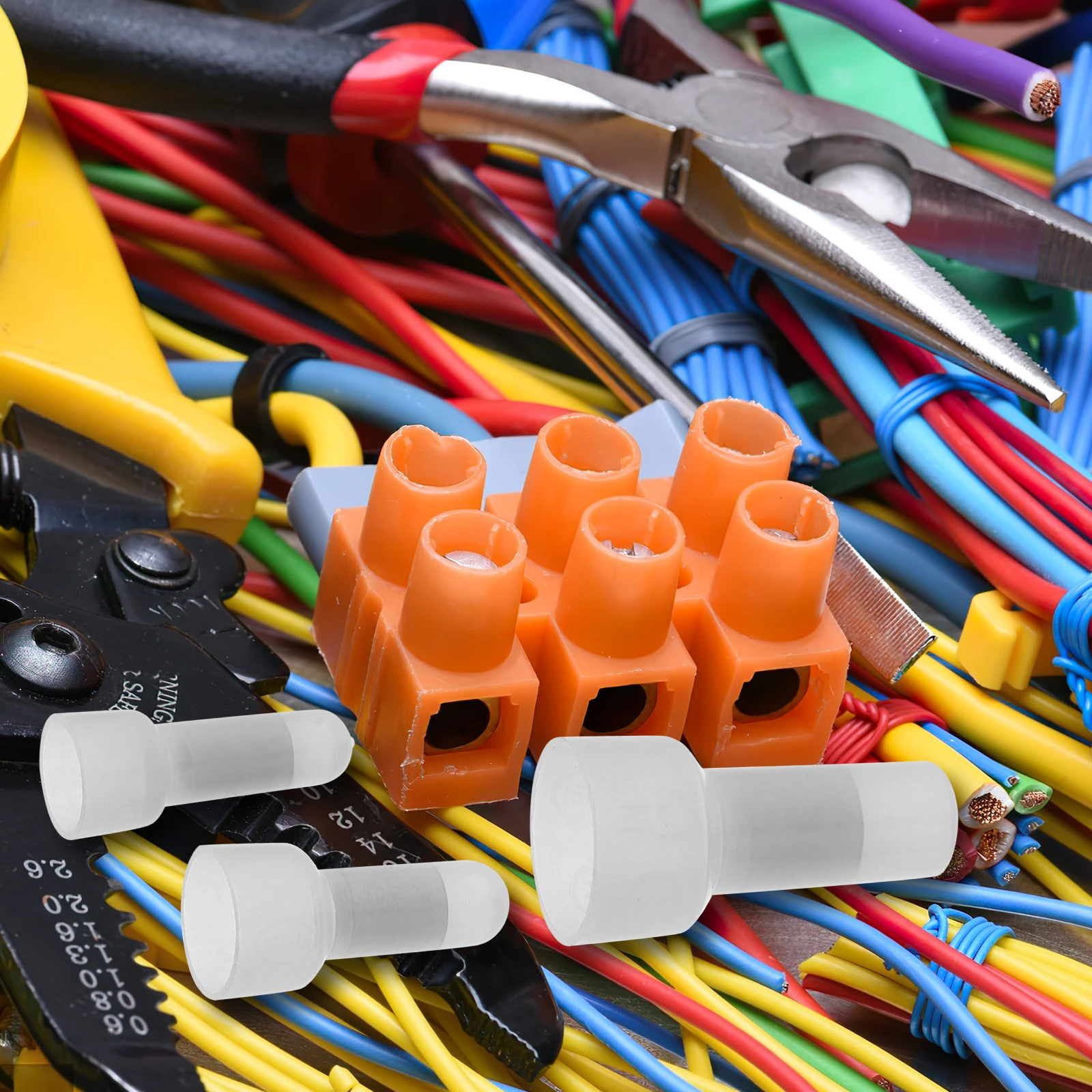 

1 Set Flame Retardant Wire Connectors Aluminum Core Crimp End Insulated Terminal Caps For Electrical Wiring Protective Wire End